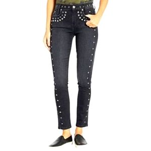 Current/Elliott High Waist 7 Pocket Studded Stiletto Luminary Skinny Jeans Sz 26